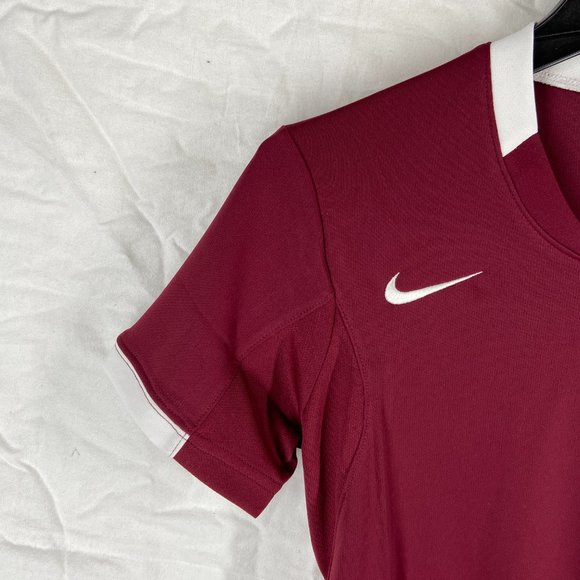 Nike | Tops | Nike Drifit Womens Dark Red Volleyball V Neck Jersey Size ...